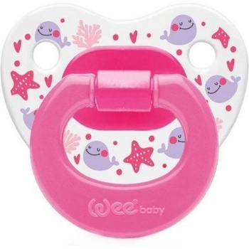 Wee Baby Ортодонтска залъгалка Wee Baby - За момичета, 0-6 м, с китчета (833)
