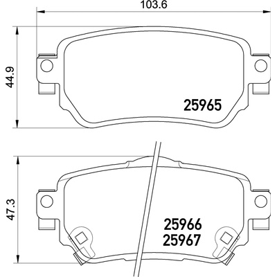 Sada brzdových platničiek, vždy 4 kusy v sade BREMBO P 56 098E (P56098E)