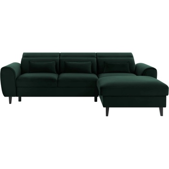 Eltap Тъмнозелен кадифен разтегателен ъглов диван с място за съхранение (десен ъгъл) Foble - ELTAP (CO-FOB-RT-35LO)