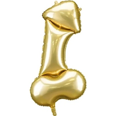 PartyDeco Fóliový balón v tvare údu Zlatý 46 x 88 cm