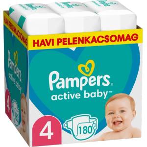 Pampers Active Baby месечен пакет пелени 9-14 кг Maxi 4 (180 бр. ) (10DP010519)
