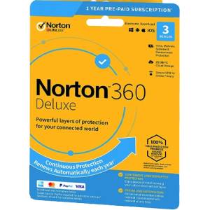 Symantec 360 deluxe 25gb + vpn 3 устройства - 12 месеца
