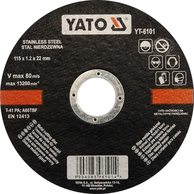 Yato Kotouč na kov 115 x 22 x 1,2 mm YT-6101