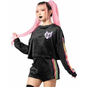 KILLSTAR унисекс блуза KILLSTAR - Mellow Velour - Черен - KSRA004999