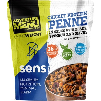 AdventureMenu Adventure menu SENS Sizzling protein penne in sauce with beans, spinach and olives, 400g (402)