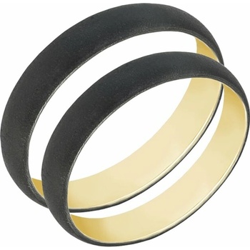 Eppi Zlaté svadobné obrúčky s čiernym ruténiom a matným povrchom Veri RW40202