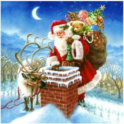 DAISY SDGW 007801 Santa Claus & Chimney servítky 3V vianočné 20ks 33x33cm