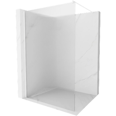 Mexen Kioto стена за душ Walk-in 80 x 200 см, ивици 8 мм, бяла - 800-080-101-20-09 (800-080-101-20-09)