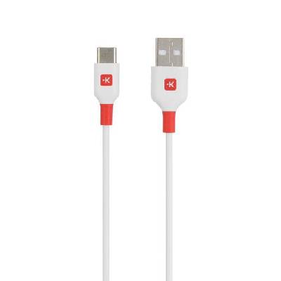 Кабел Skross, USB-C - USB-A 2.0 мъжко, 2.0м, Бял (SKCA0003A-C200CN)