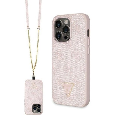GUESS Кейс Guess GUHCP14LP4TDSCPP за iPhone 14 Pro, розов, Crossbody 4G Metal Logo (3666339147204)