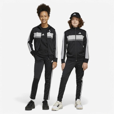 adidas chlapčenská súprava 3 Stripes Tiberio čierna biela sivá