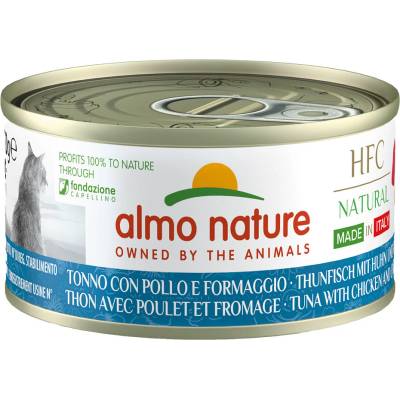 Almo Nature HFC Natural tuňák kuřecí a sýr 6 x 70 g