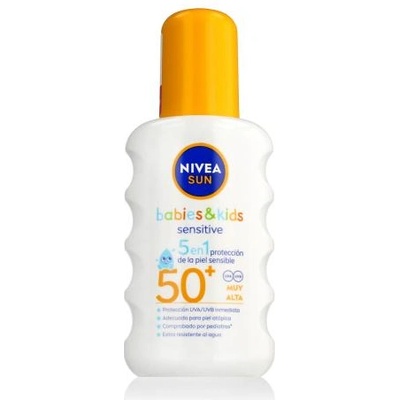 Nivea Sun Babies & Kids Sensitive Protect Spray SPF50+ слънцезащитен спрей за деца с чувствителна кожа 200 ml
