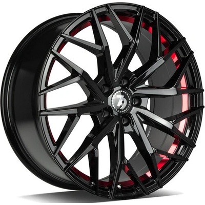 79WHEELS SV-C 8,5x19 5x114,3 ET40 black gloss red inner lip