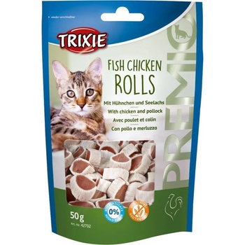 Image 1 of TRIXIE Premio Fish Chicken Rolls лакомство за котки с пиле и морска риба 50gr