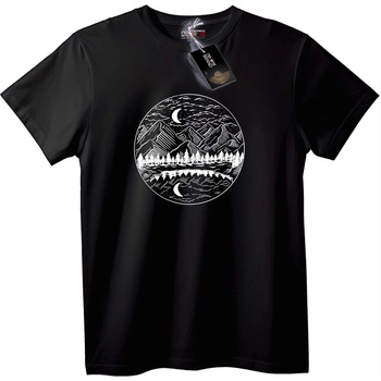 NOONEBRAND Тениска Лунен Планински Пейзаж - 5XL, White