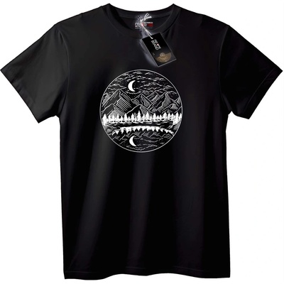 NOONEBRAND Тениска Лунен Планински Пейзаж - 5XL, White