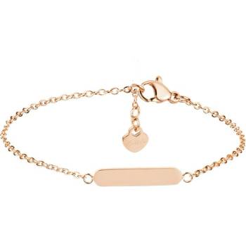 Bellita Розово златиста дамска гривна с дълга овална плочка Bellita (BLT-AB0224-RG)