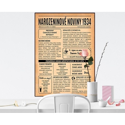 Narozeninové noviny 1934 - jednostranné