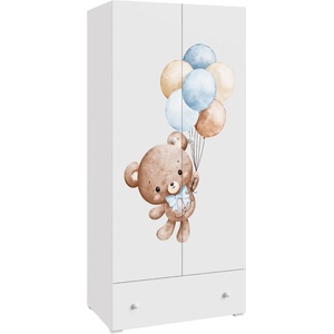 Kobi Гардероб Stella с две врати, чекмедже и графика Sweet bear