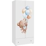 Kobi Гардероб Stella с две врати, чекмедже и графика Sweet bear