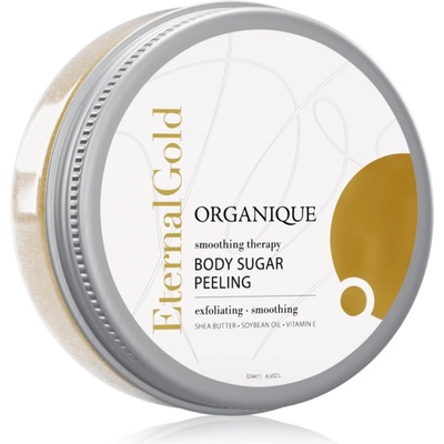 Organique Eternal Gold Smoothing Therapy омекотяващ захарен пилинг с блясък 200 гр