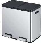EKO-Europe Кош за разделно събиране EKO ESSENTIAL с 2 педала (2 х 22 л) - инокс мат (EKO 912544 - Matt s/s)