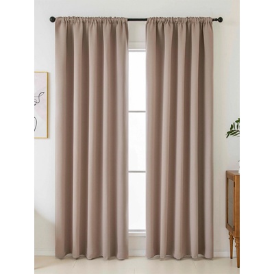 MKLozkoviny.sk Blackout závesy Elias cappuccino – 140 × 250 cm (2 ks) - riasiaca stuha