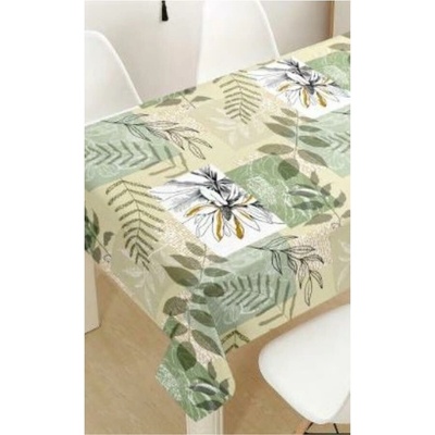 IMPOL TRADE Obrus PVC PR008 návin 20 m x 140 cm botanický motív listov zelený