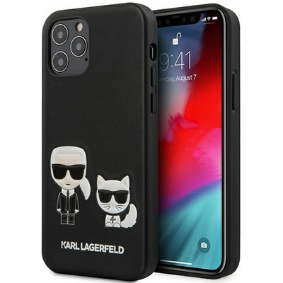 KARL LAGERFELD Гръб Karl Lagerfeld PU Karl and Choupette Case за iPhone 12/12 Pro 6.1 - Черен
