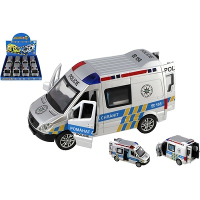Teddies Auto policie plast 15cm na baterie se zvukem se světlem na setrvačník