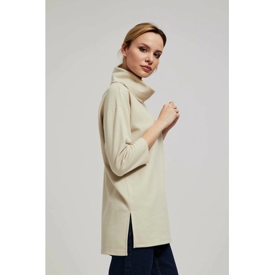 Moodo Sweatshirt with a wide turtleneck modrá krémová