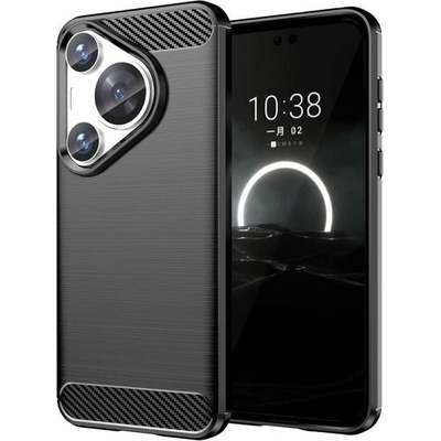 GKK Противоударен Калъф за Huawei Pura 70 Pro, Premium Carbon Case, Черен (596601945171)