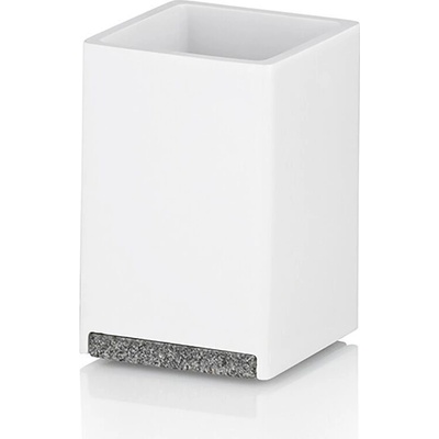 KELA Чаша за баня Cube - бяла с елемент във вид на камък (KELA-23692)