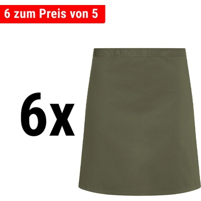 G.Gastro 6 Kusů Karlowsky Zástěra do pasu Basic mechově zelená D9785730