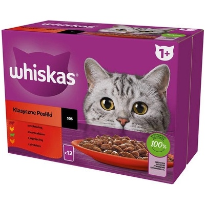 Whiskas drůbeží jehněčí hovězí kuřecí v omáčcce 12 x 85 g