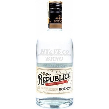 Božkov republika exclusive white 38% 0,7 l (čistá fľaša)