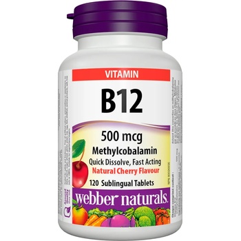 Webber Naturals Vitamin В12, 500 IU, 120 таблетки, Webber Naturals (3170 WN)