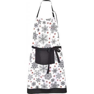 Forbyt Kuchyňská vánoční zástěra Černé a červené vločky 1167 70x90 cm