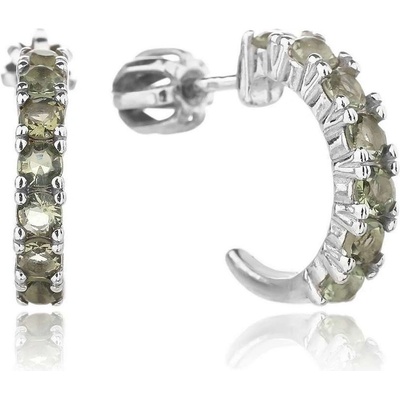 Jan Kos jewellery stříbrné náušnice s vltavínem 32106333