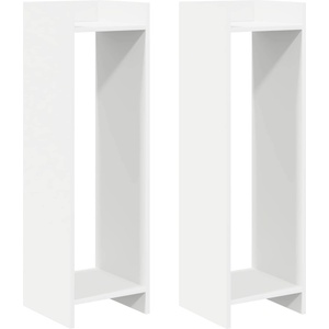 vidaXL Стойка за растения 2 бр. Бяло 30 x 30 x 100 см (899563)