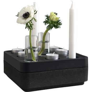 Born in Sweden Свещник Stumpastaken S черен алуминий с 4 вази и стойка 6 части (7340170-5-7)