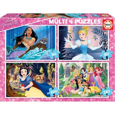 Educa Disney princezny 4v1 50,80,100,150 dílků