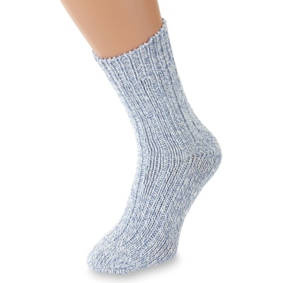Wooline Vlněné ponožky 100% Merino volný lem modrá