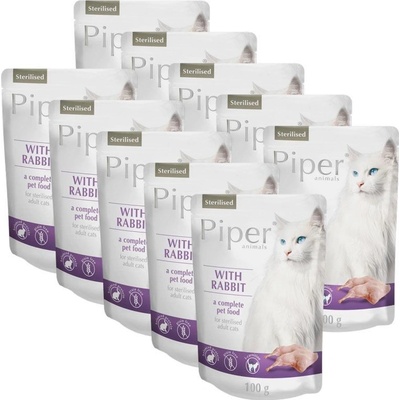 Piper Cat Sterilised s králikom 10 x 100 g