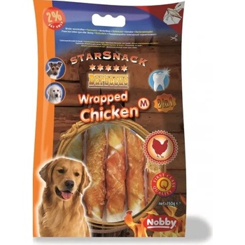 NOBBY Лакомство StarSnack 2 в 1 Barbecue Wrapped Chicken - 58, 1% пилешко месо и 41, 9% сурова кожа, размер М, 150 гр - NOBBY Германия - 70072