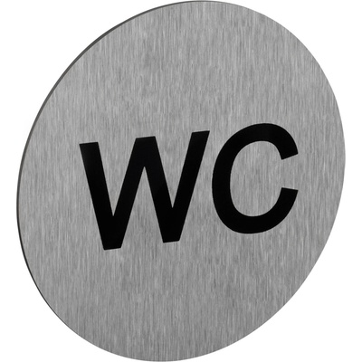 Walteco Symbol "WC", priemer 75mm, nerez, samolepka , 20667