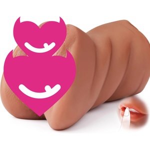 SuperLove 3in1 Realistic Face Mouth-Pussy-Anal Masturbator Tan