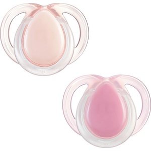 Tommee Tippee Ортодонтични залъгалки Tommee Tippee - Night Time, 0-6 м, 2 броя, розови (43338099) - baby