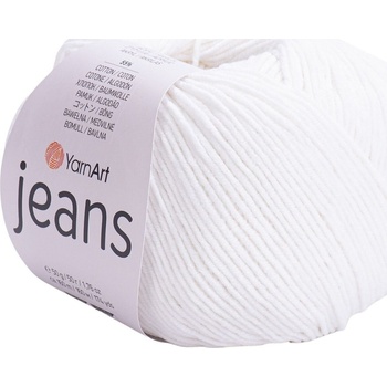 YARNART Jeans 01 White Плетива прежда (Jeans 01)